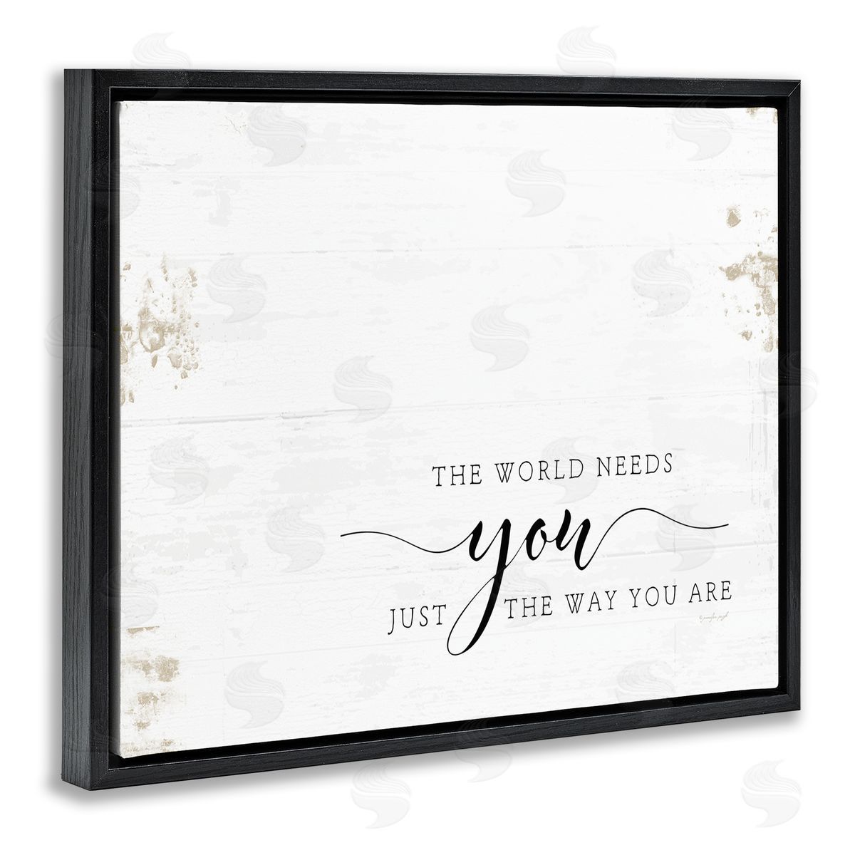 The World Needs You Black Floating Frame Canvas Wall Art, Home Decor by Jennifer Pugh