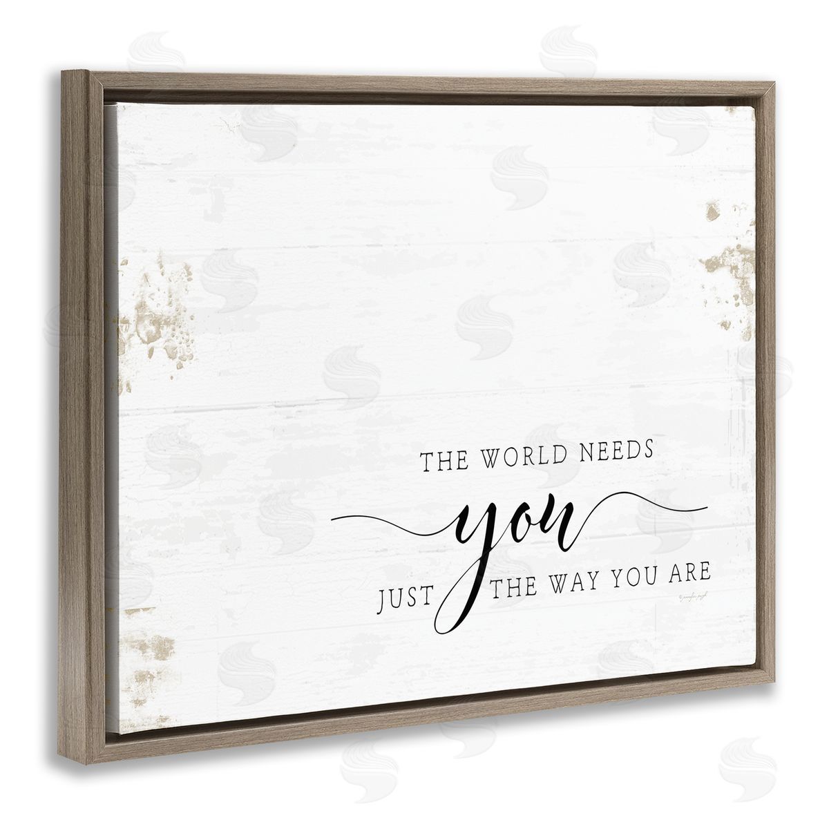 The World Needs You Brown Floating Frame Canvas Wall Art, Home Decor by Jennifer Pugh