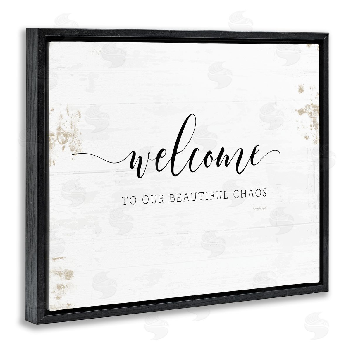Welcome to Our Beautiful Chaos Black Floating Frame Canvas Wall Art, Home Decor by Jennifer Pugh