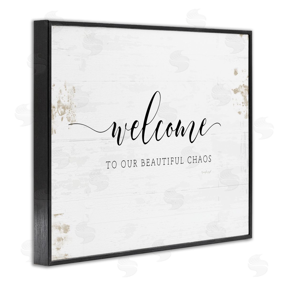 Welcome to Our Beautiful Chaos Black Frame Print Wall Art, Home Decor by Jennifer Pugh