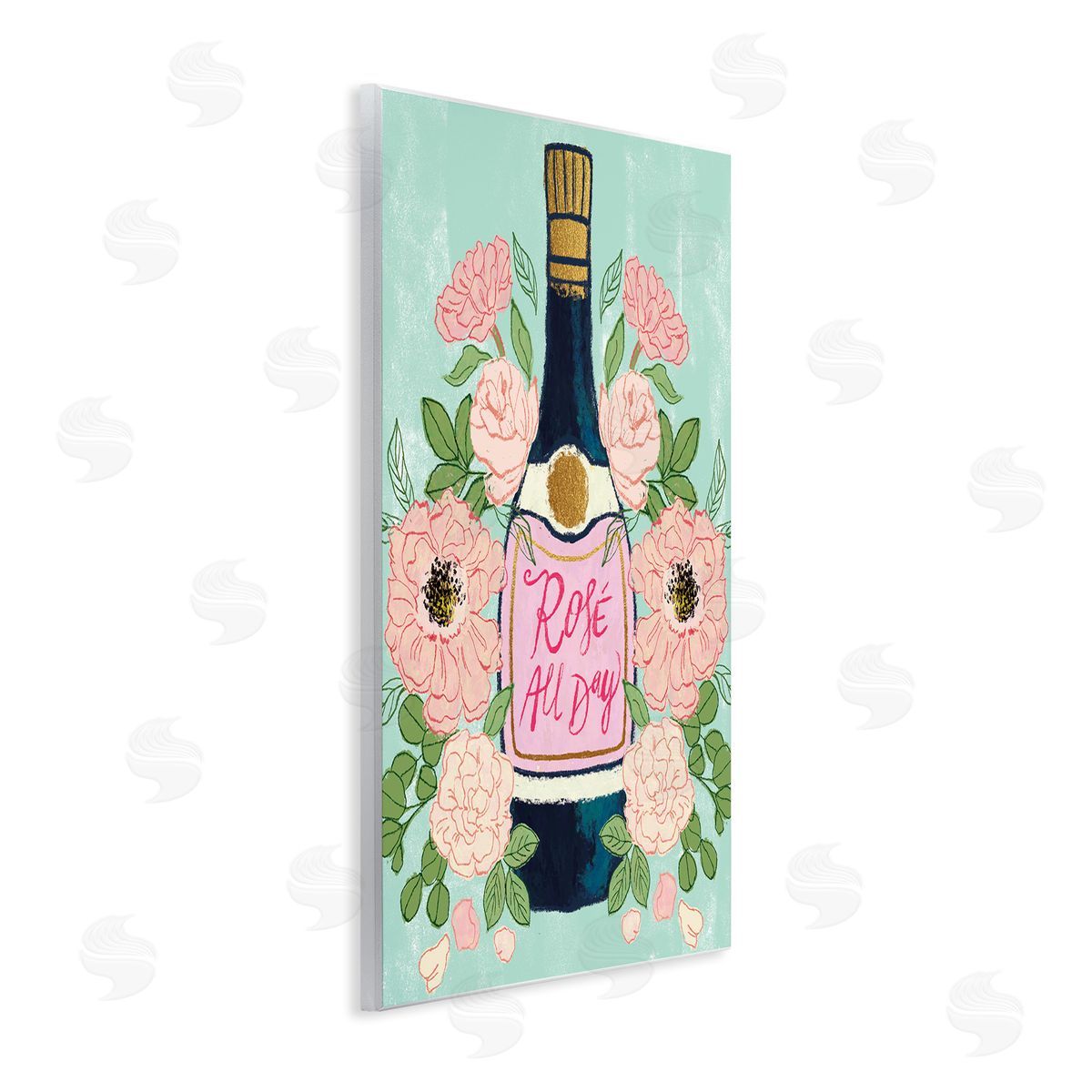 Rose All Day Pink Florals Wood Plaque Wall Art, Home Decor by Joy Ting