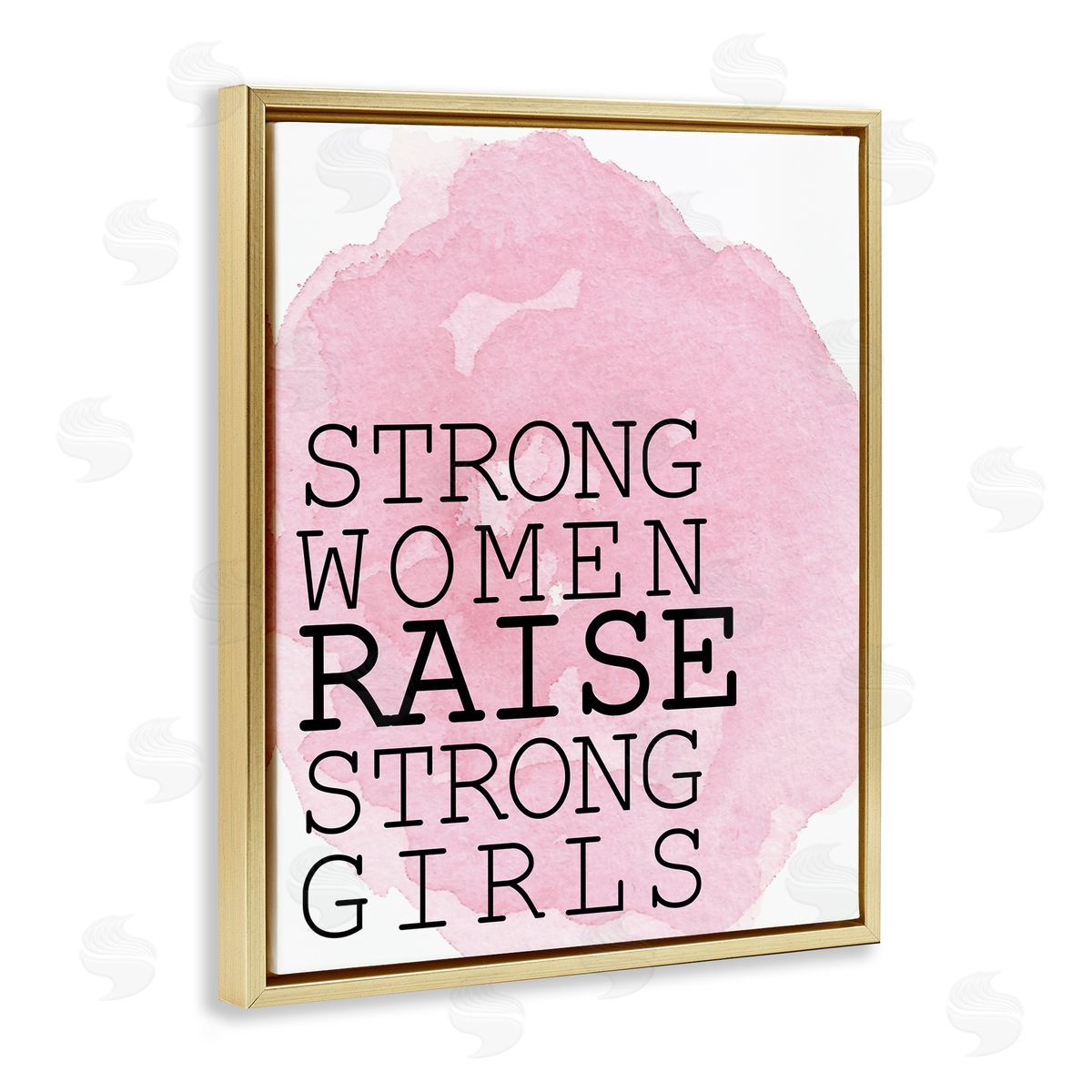 Strong Women Raise Strong Girls Gold Floating Frame Canvas Wall Art, Home Decor by Kim Allen