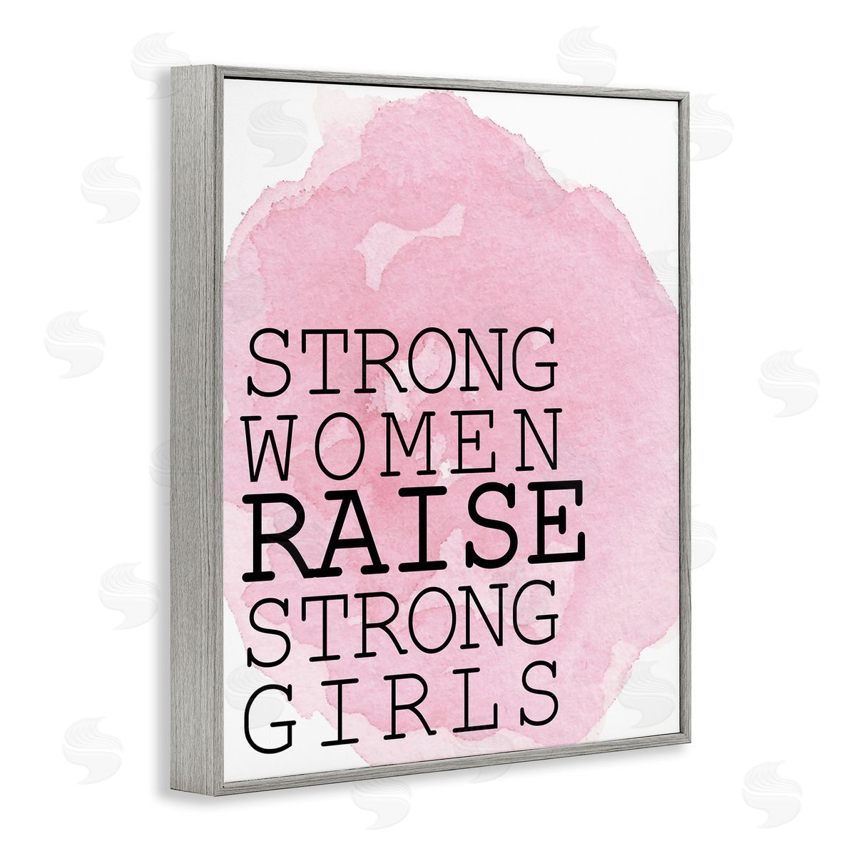 Strong Women Raise Strong Girls Grey Frame Print Wall Art, Home Decor by Kim Allen
