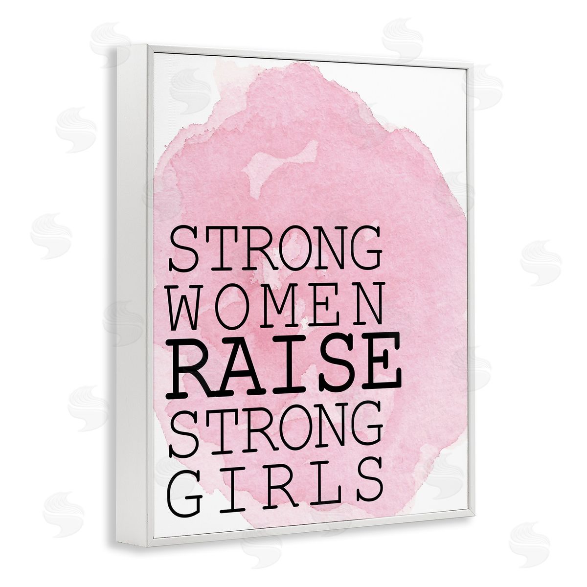 Strong Women Raise Strong Girls White Frame Print Wall Art, Home Decor by Kim Allen