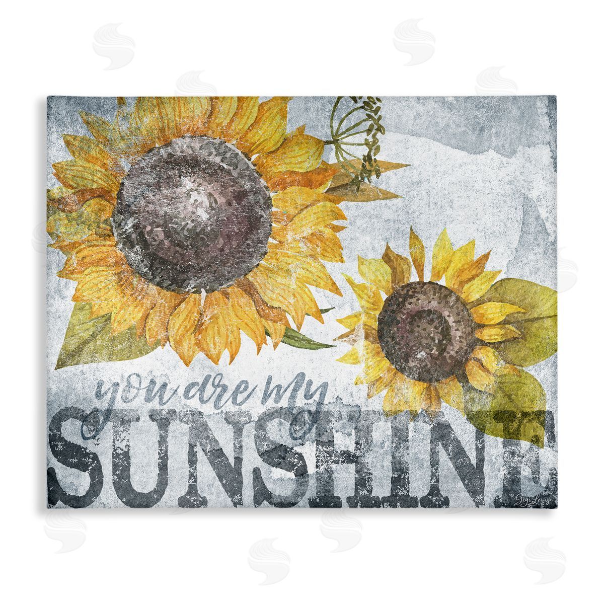 You Are My Sunshine Sunflowers Canvas Wall Art, Home Decor by Gigi Louise