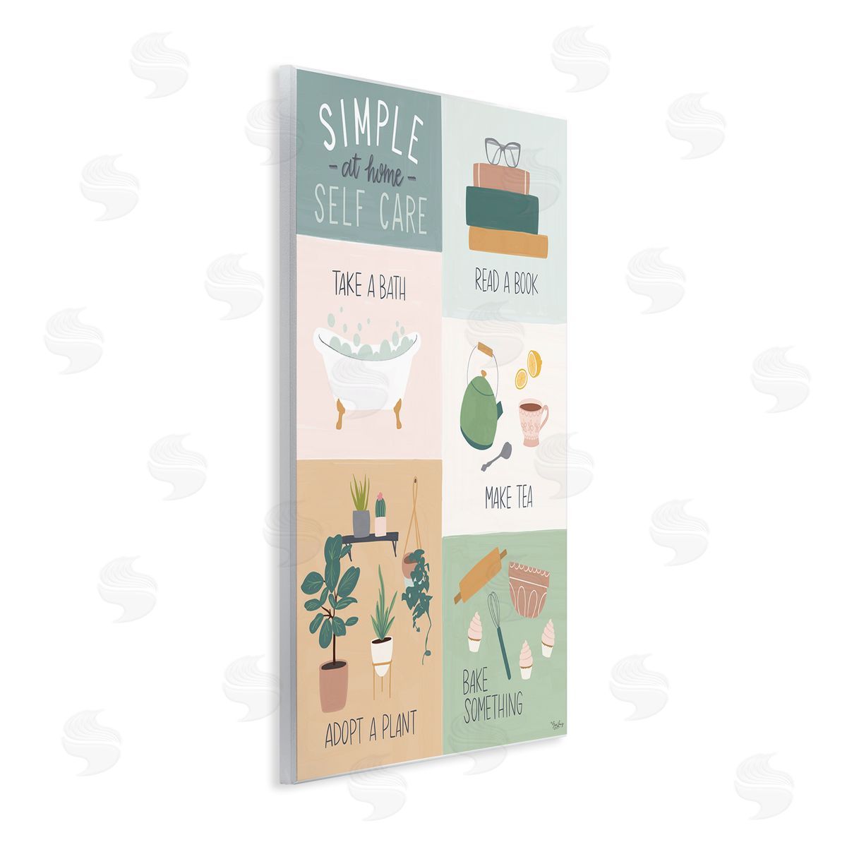 Self Care at Home Guide Wood Plaque Wall Art, Home Decor by Gigi Louise