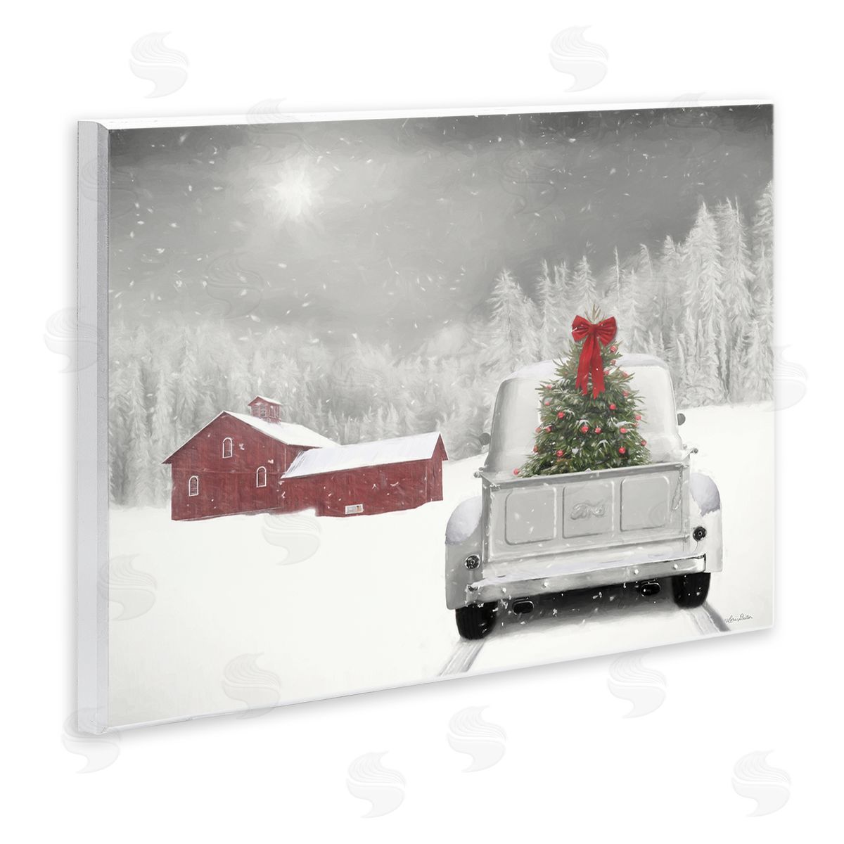 Christmas Tree in Farm Truck Wood Plaque Wall Art, Home Decor by Lori Deiter