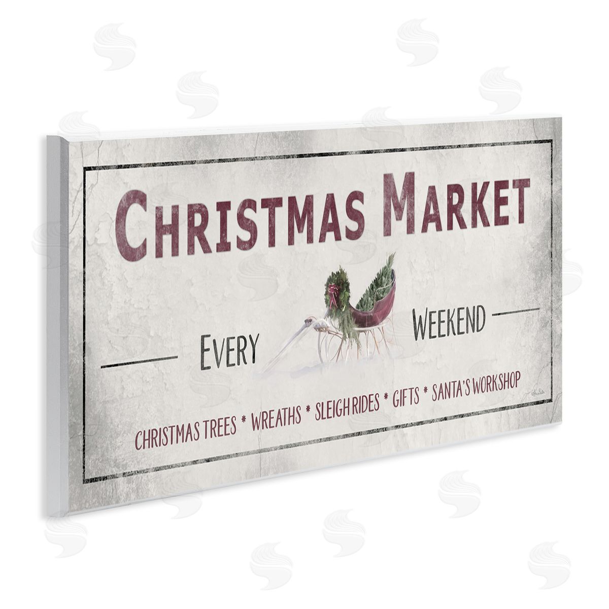 Christmas Market Every Weekend Wood Plaque Wall Art, Home Decor by Lori Deiter