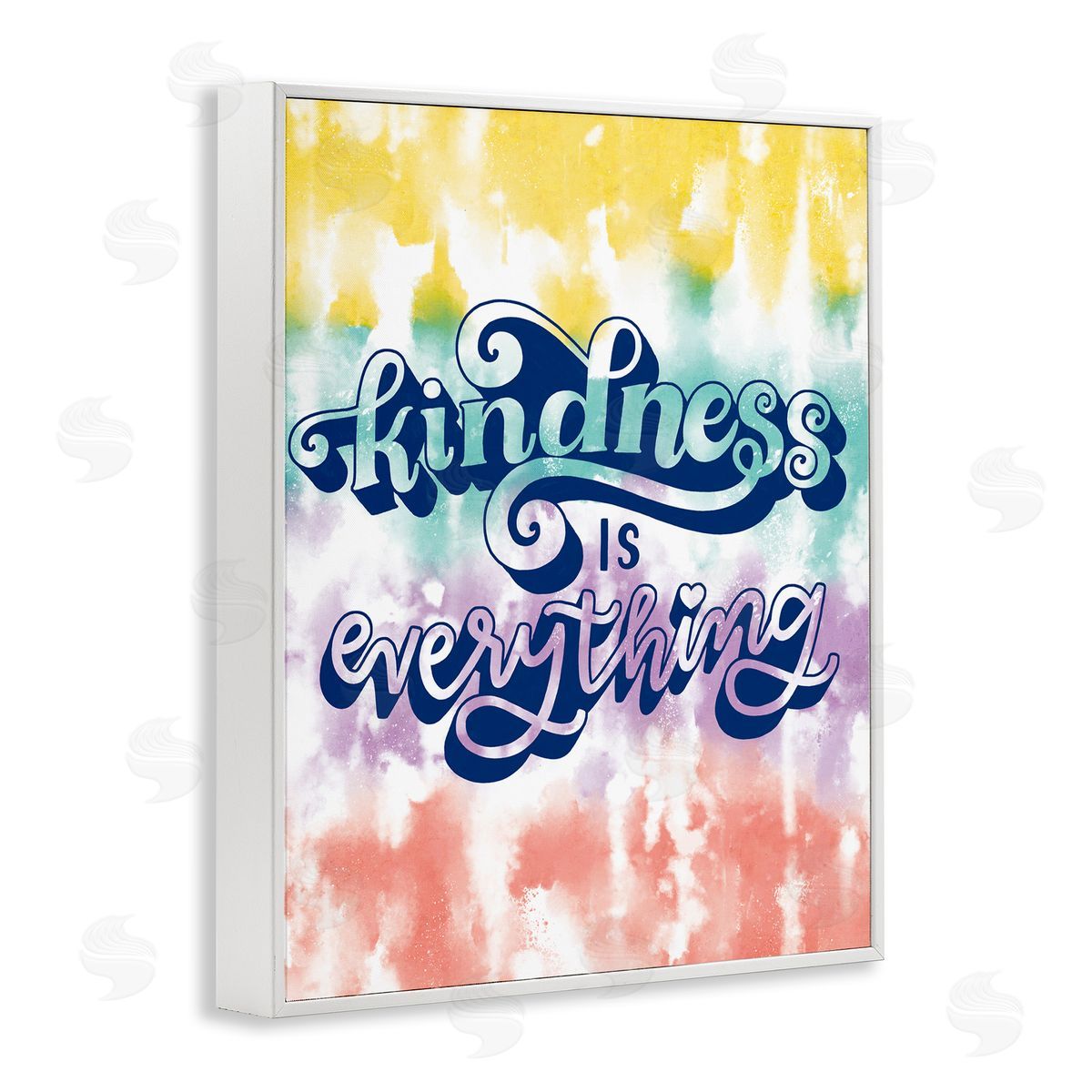 Kindness is Everything Tie Dye White Frame Print Wall Art, Home Decor by Loni Harris