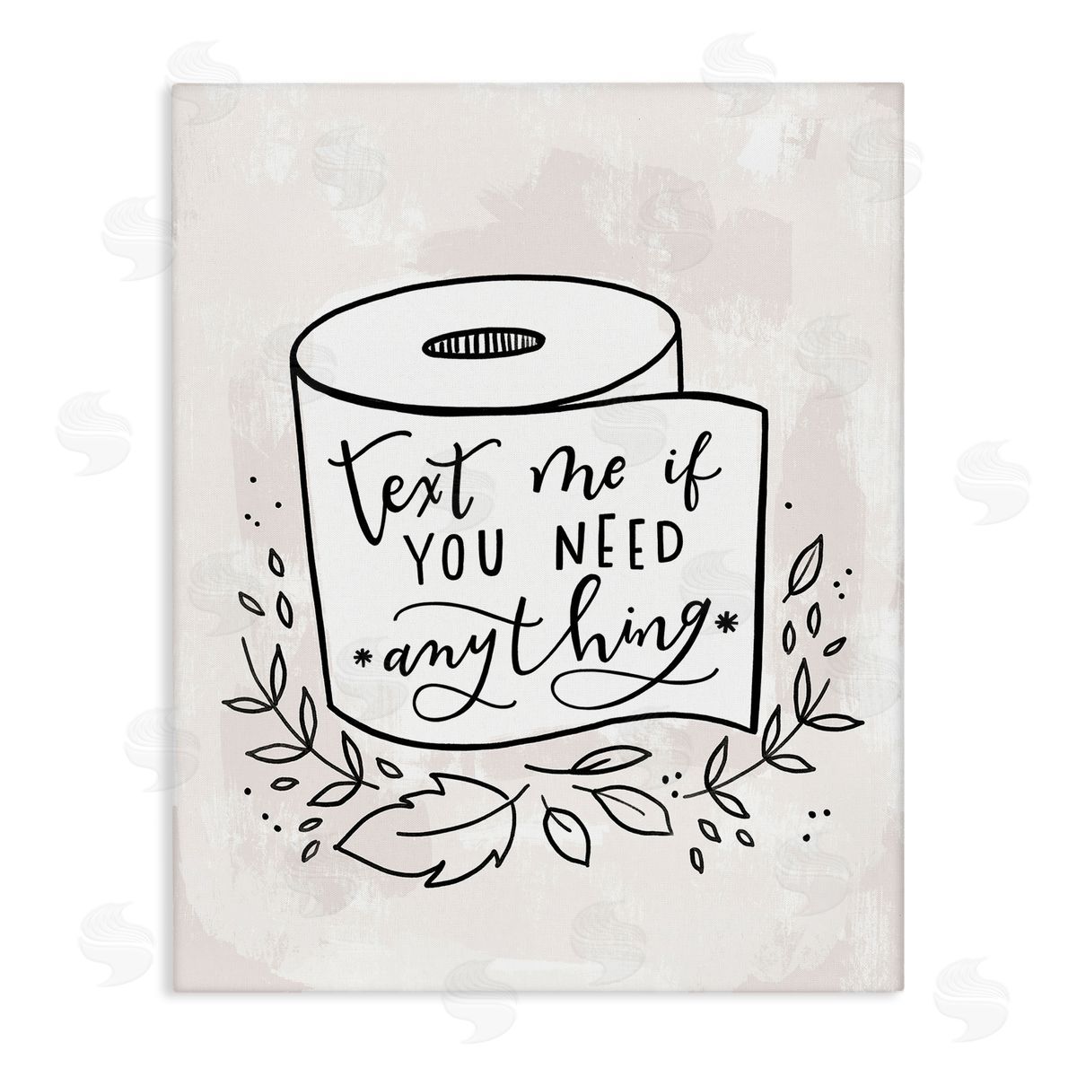 Text Me if You Need Toilet Paper Canvas Wall Art, Home Decor by Loni Harris