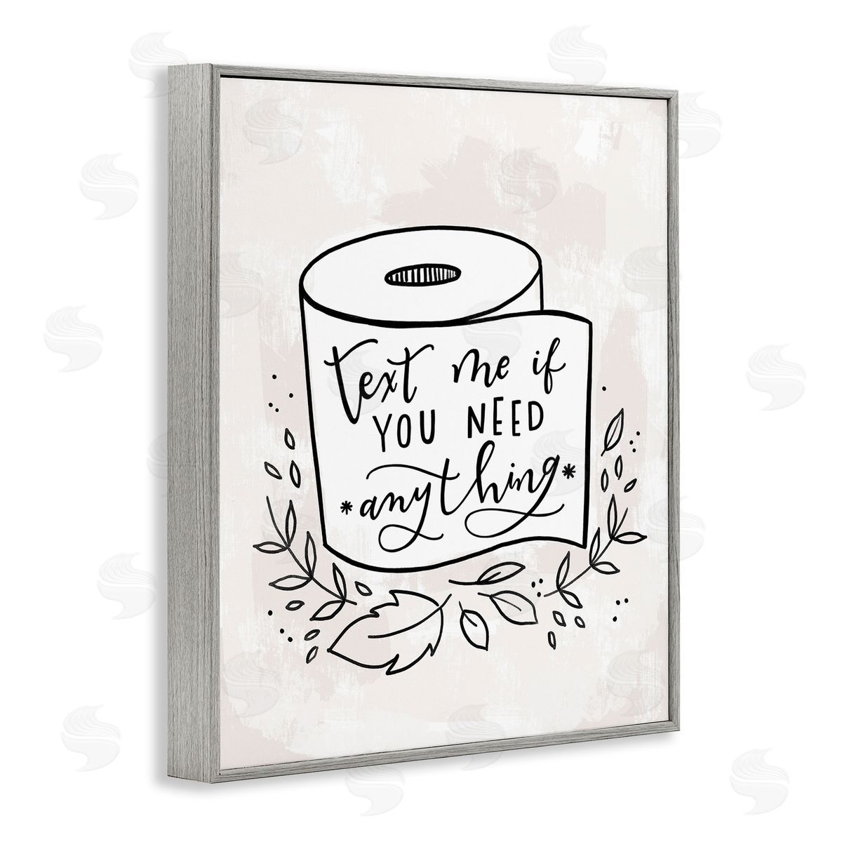 Text Me if You Need Toilet Paper Grey Frame Print Wall Art, Home Decor by Loni Harris