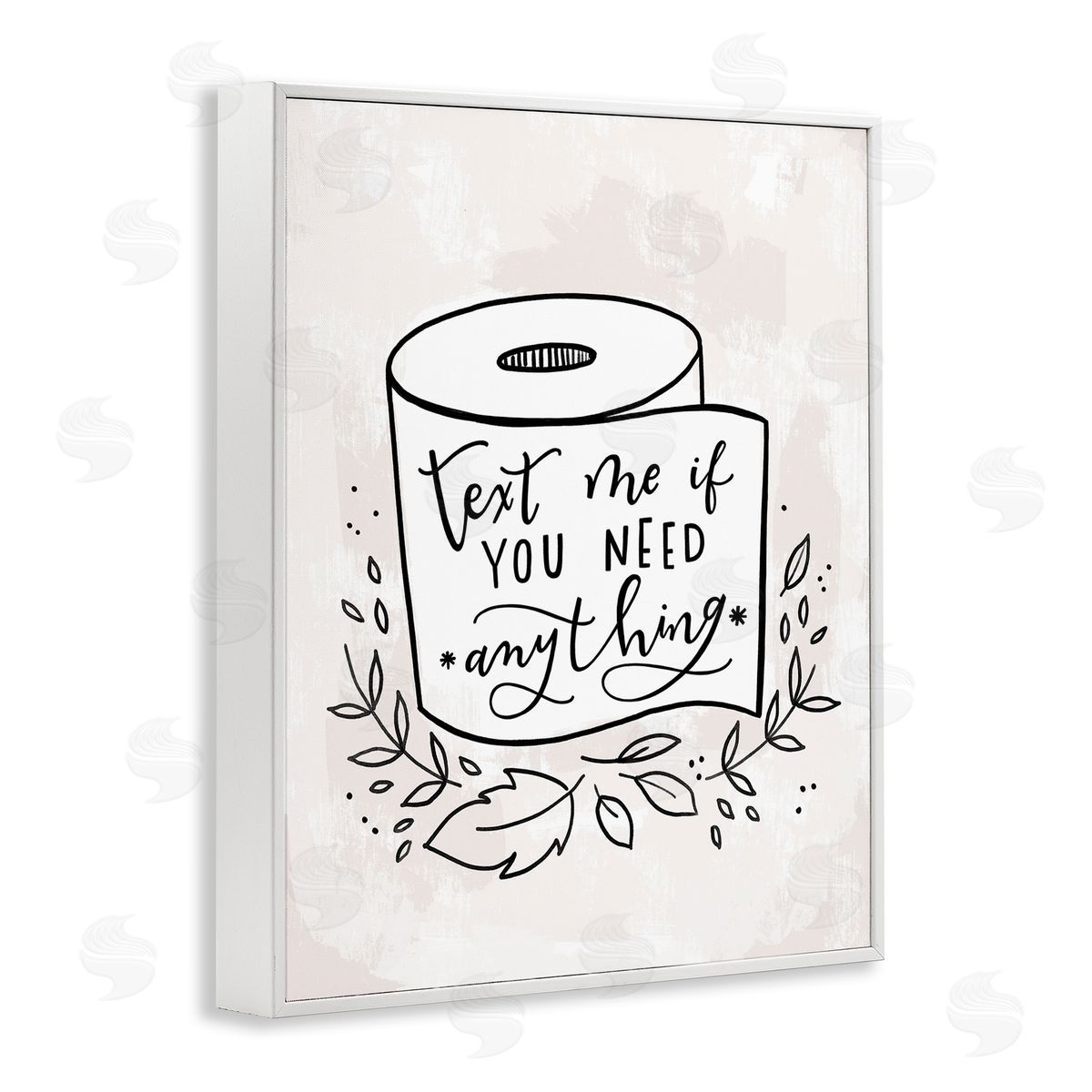 Text Me if You Need Toilet Paper White Frame Print Wall Art, Home Decor by Loni Harris
