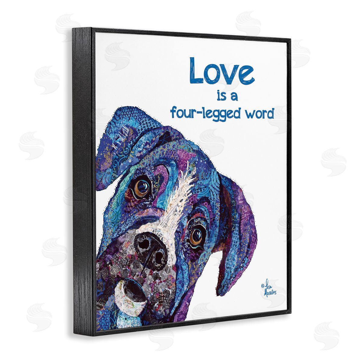 Love is a Four-Legged Word Black Frame Print Wall Art, Home Decor by Lisa Morales