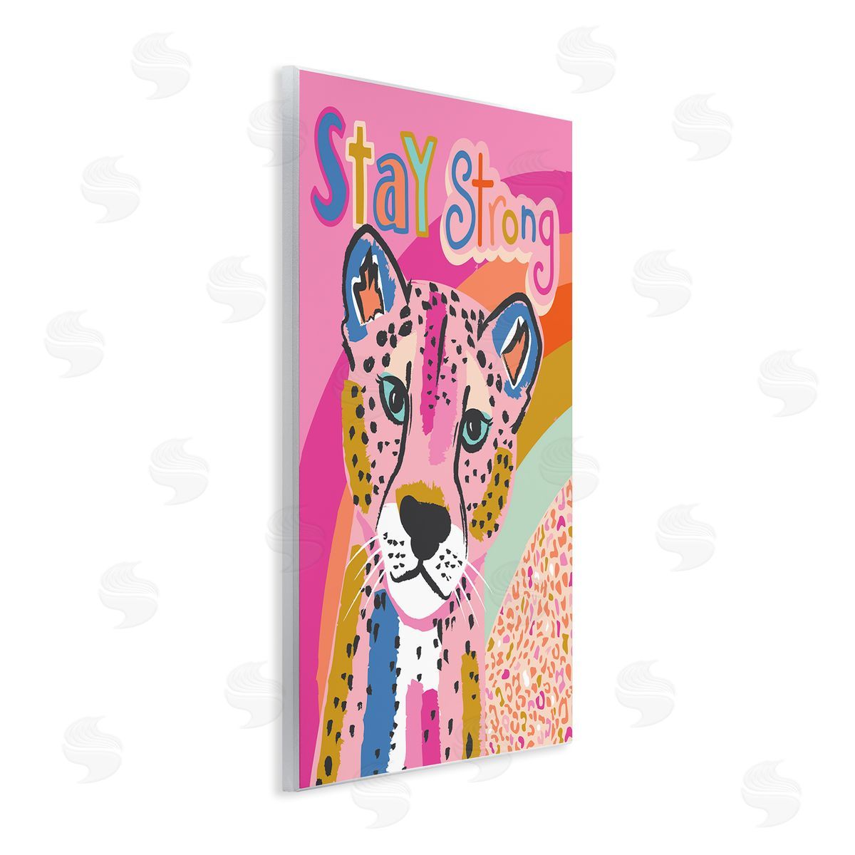 Stay Strong Patterned Cheetah Wood Plaque Wall Art, Home Decor by Lisa Whitebutton