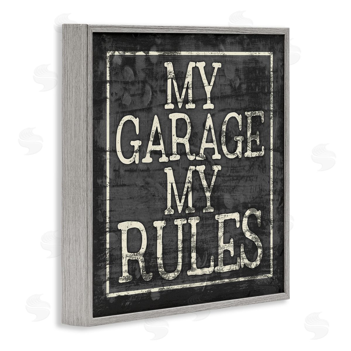 My Garage My Rules Grey Frame Print Wall Art, Home Decor by Misty Michelle