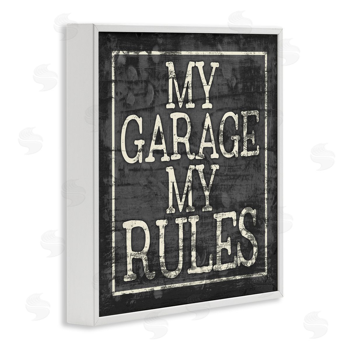 My Garage My Rules White Frame Print Wall Art, Home Decor by Misty Michelle