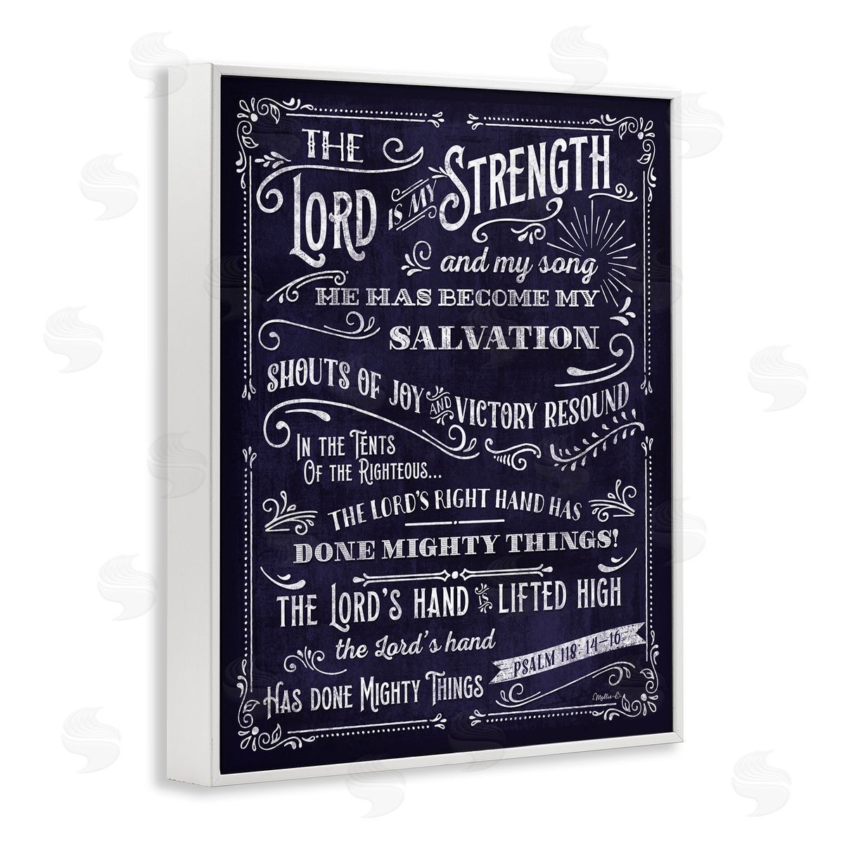 Lord is My Strength White Frame Print Wall Art, Home Decor by Mollie B.
