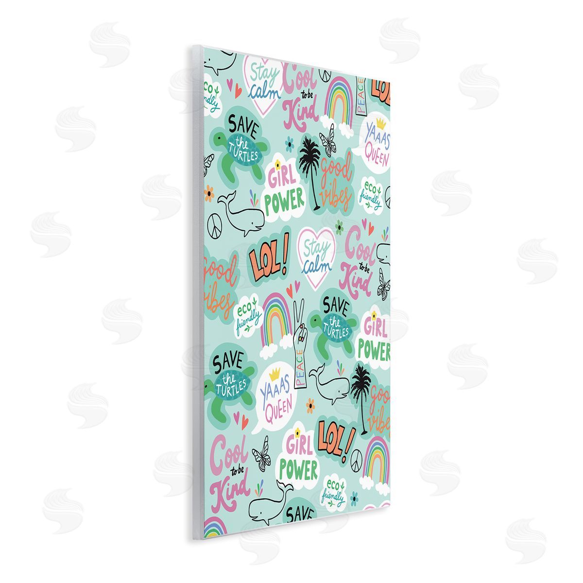 Girl Power Phrase pattern Wood Plaque Wall Art, Home Decor by Nina Seven