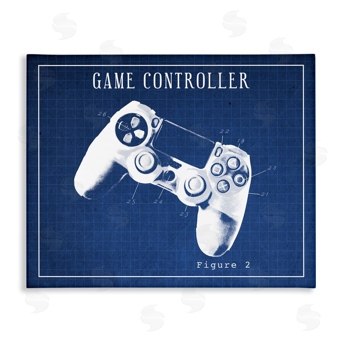 Blueprint for Video Game Controller Canvas Wall Art, Home Decor by Stupell Studio