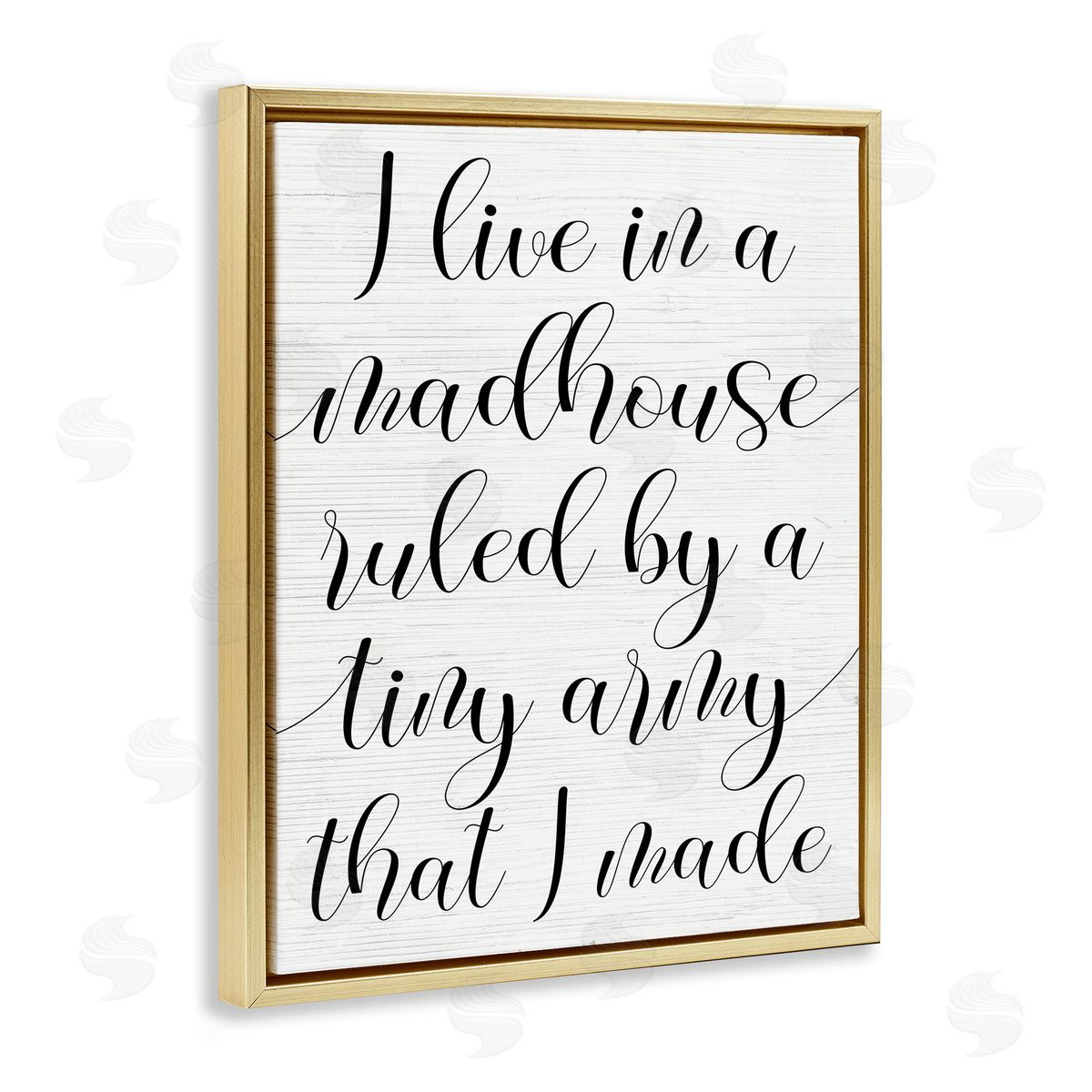 Madhouse Ruled by Children Gold Floating Frame Canvas Wall Art, Home Decor by Stupell Studio