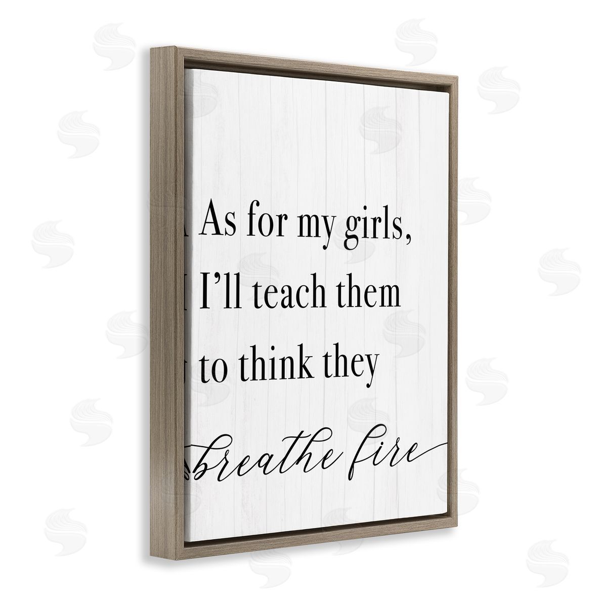 Teach Girls to Breath Fire Brown Floating Frame Canvas Wall Art, Home Decor by Stupell Studio