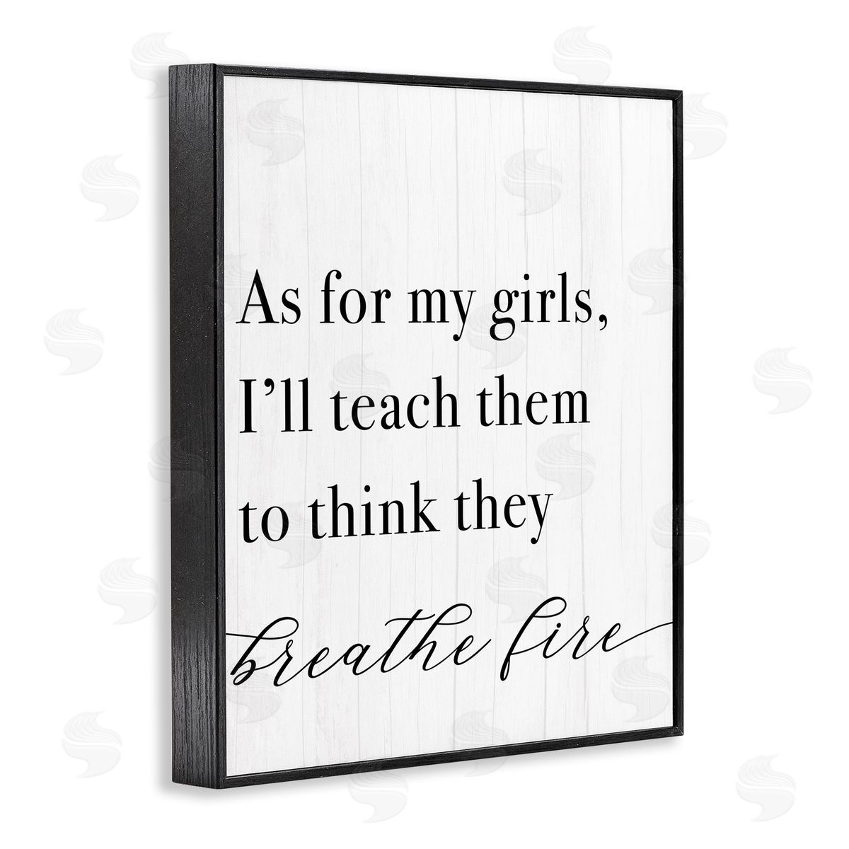 Teach Girls to Breath Fire Black Frame Print Wall Art, Home Decor by Stupell Studio