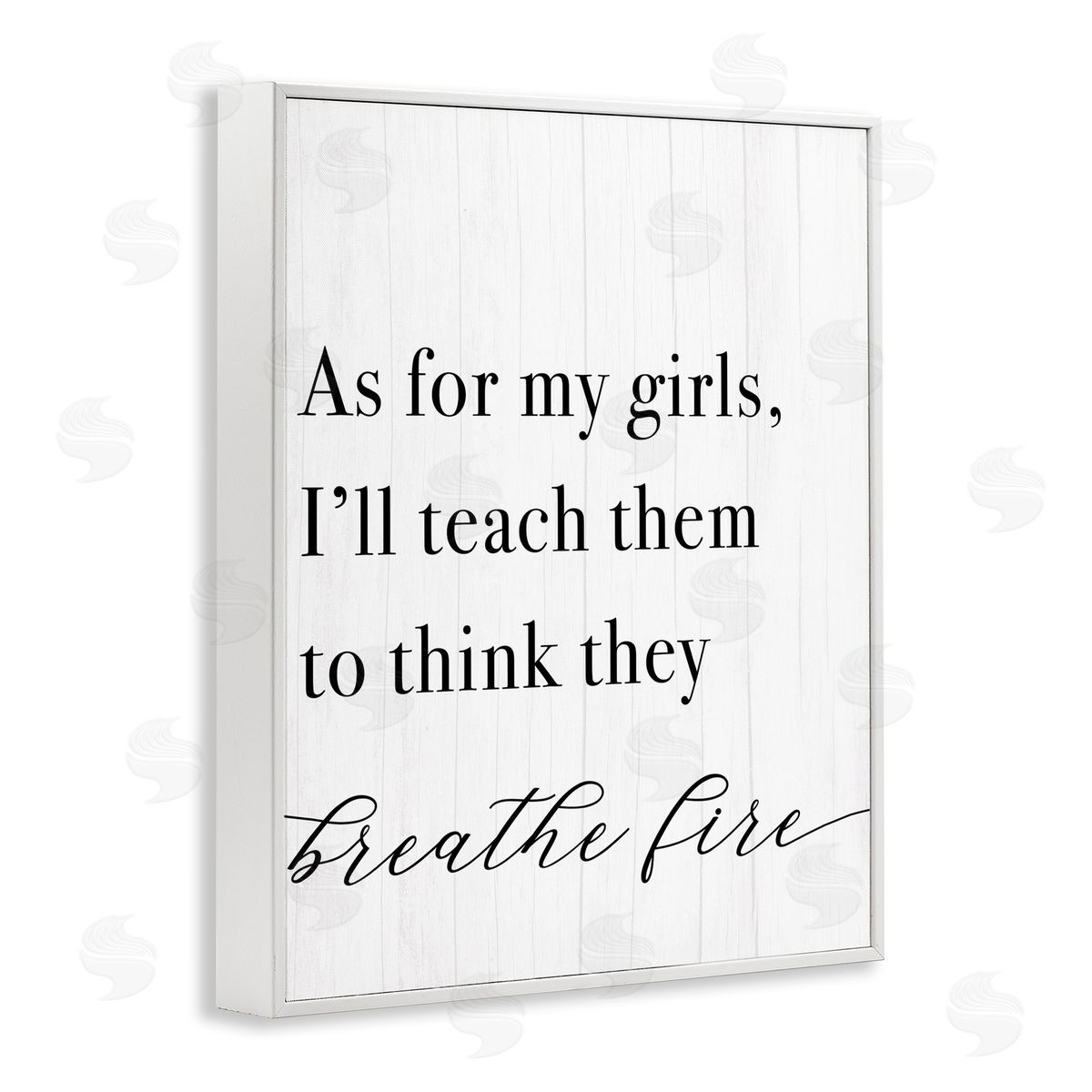 Teach Girls to Breath Fire White Frame Print Wall Art, Home Decor by Stupell Studio