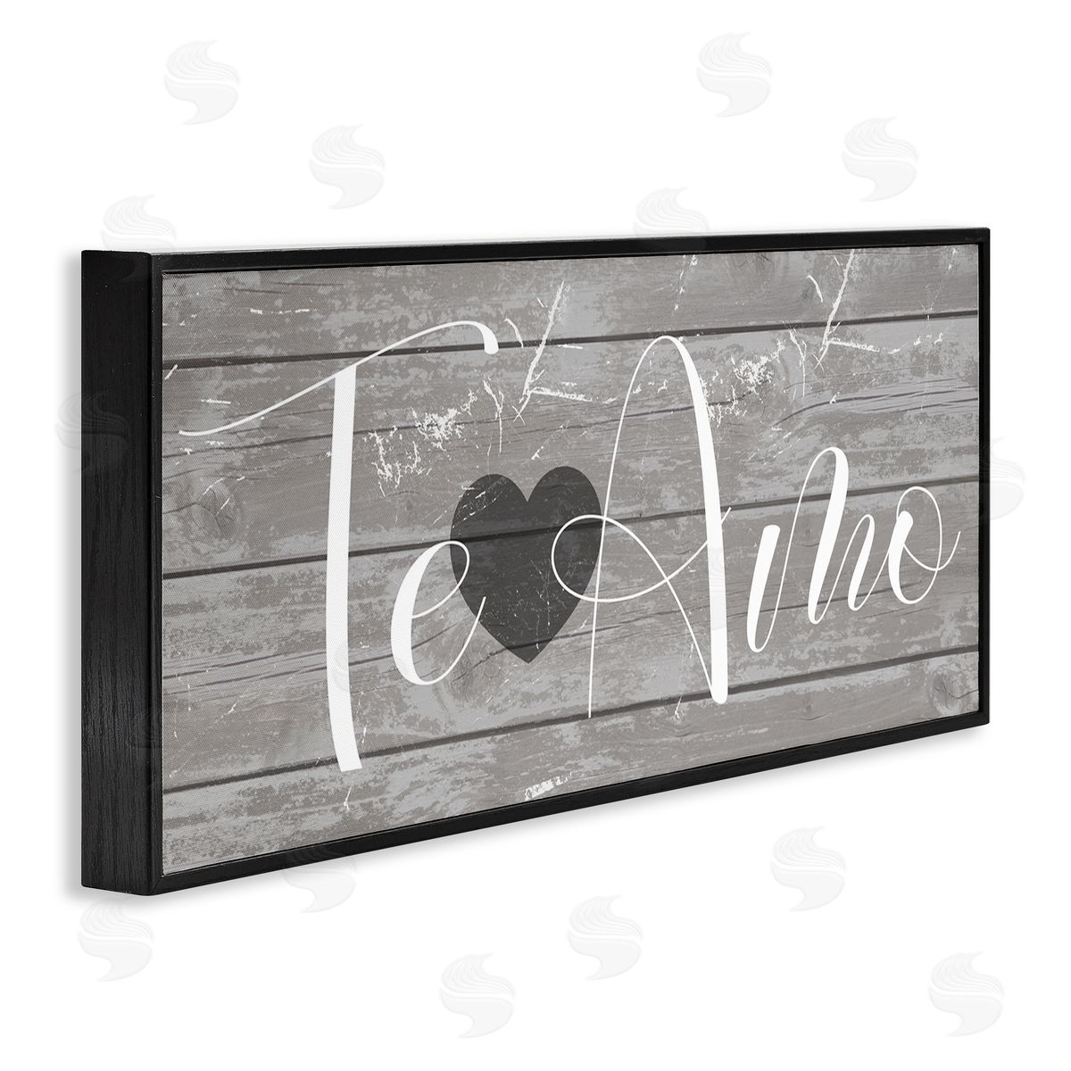 Te Amo Rustic Grey Black Frame Print Wall Art, Home Decor by Stupell Studio