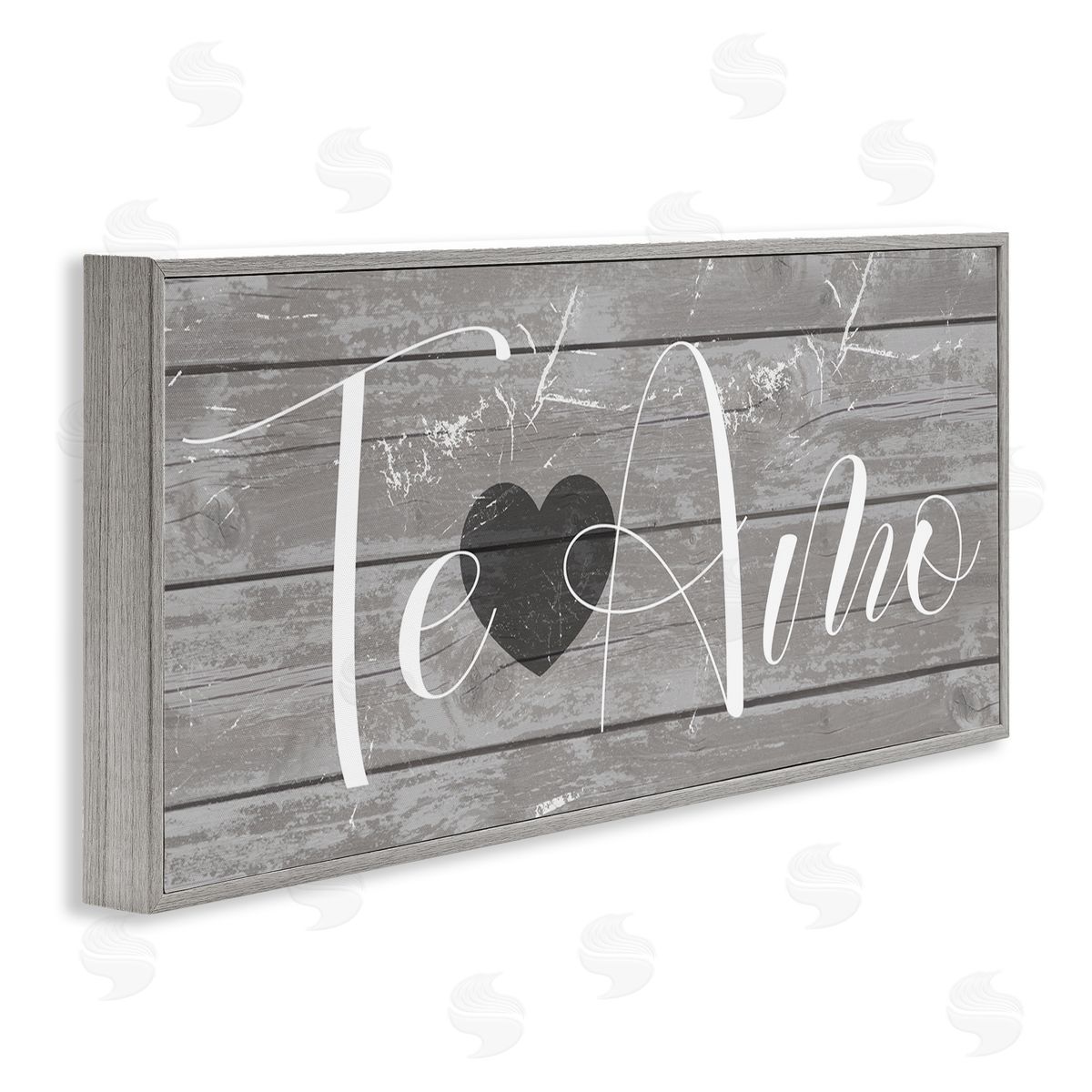Te Amo Rustic Grey Grey Frame Print Wall Art, Home Decor by Stupell Studio