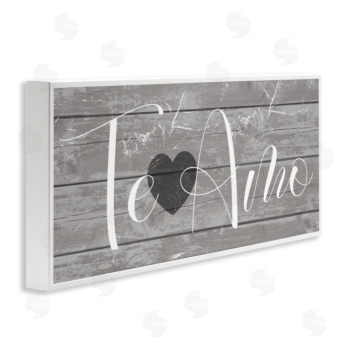 Te Amo Rustic Grey White Frame Print Wall Art, Home Decor by Stupell Studio