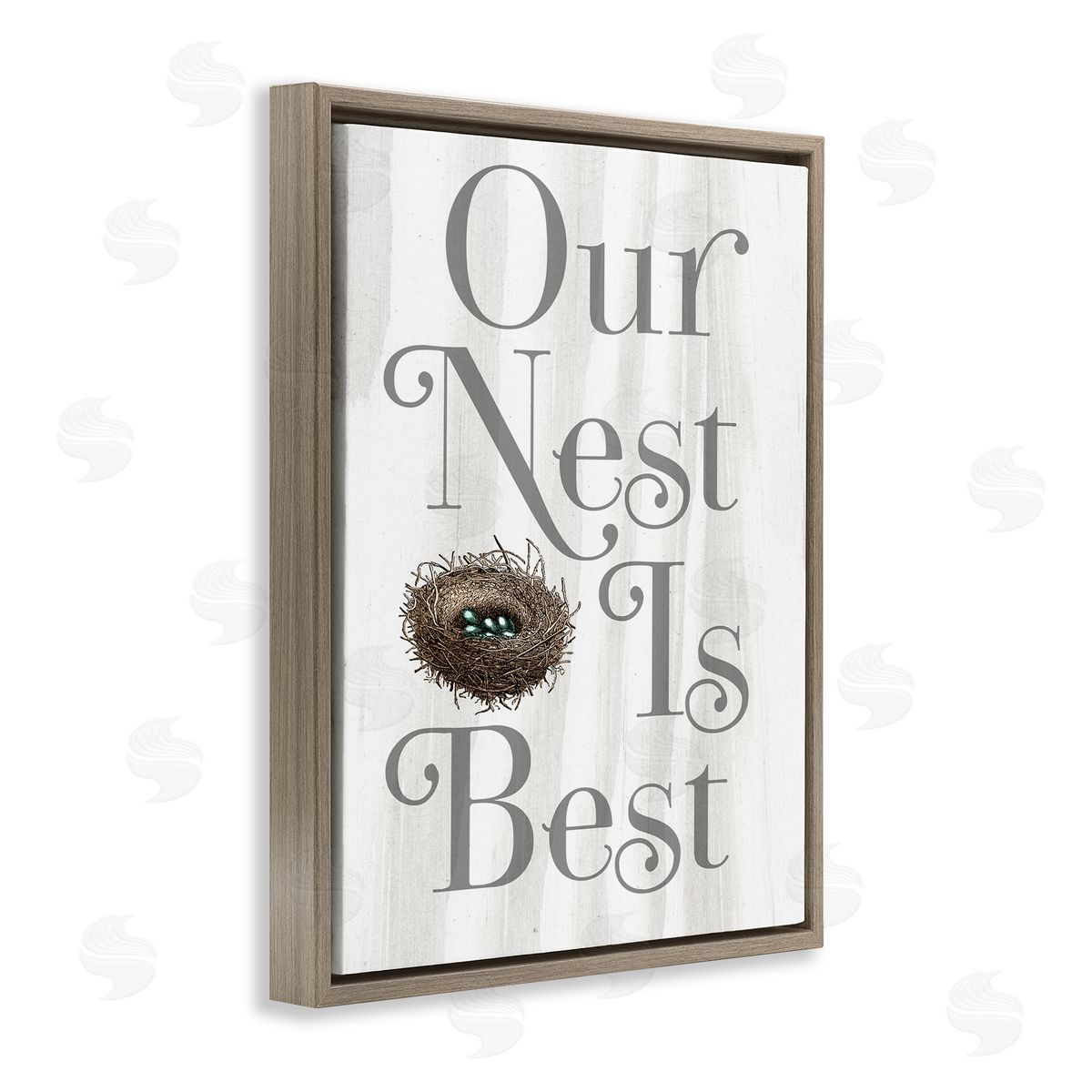 Our Nest is Best Brown Floating Frame Canvas Wall Art, Home Decor by Stupell Studio