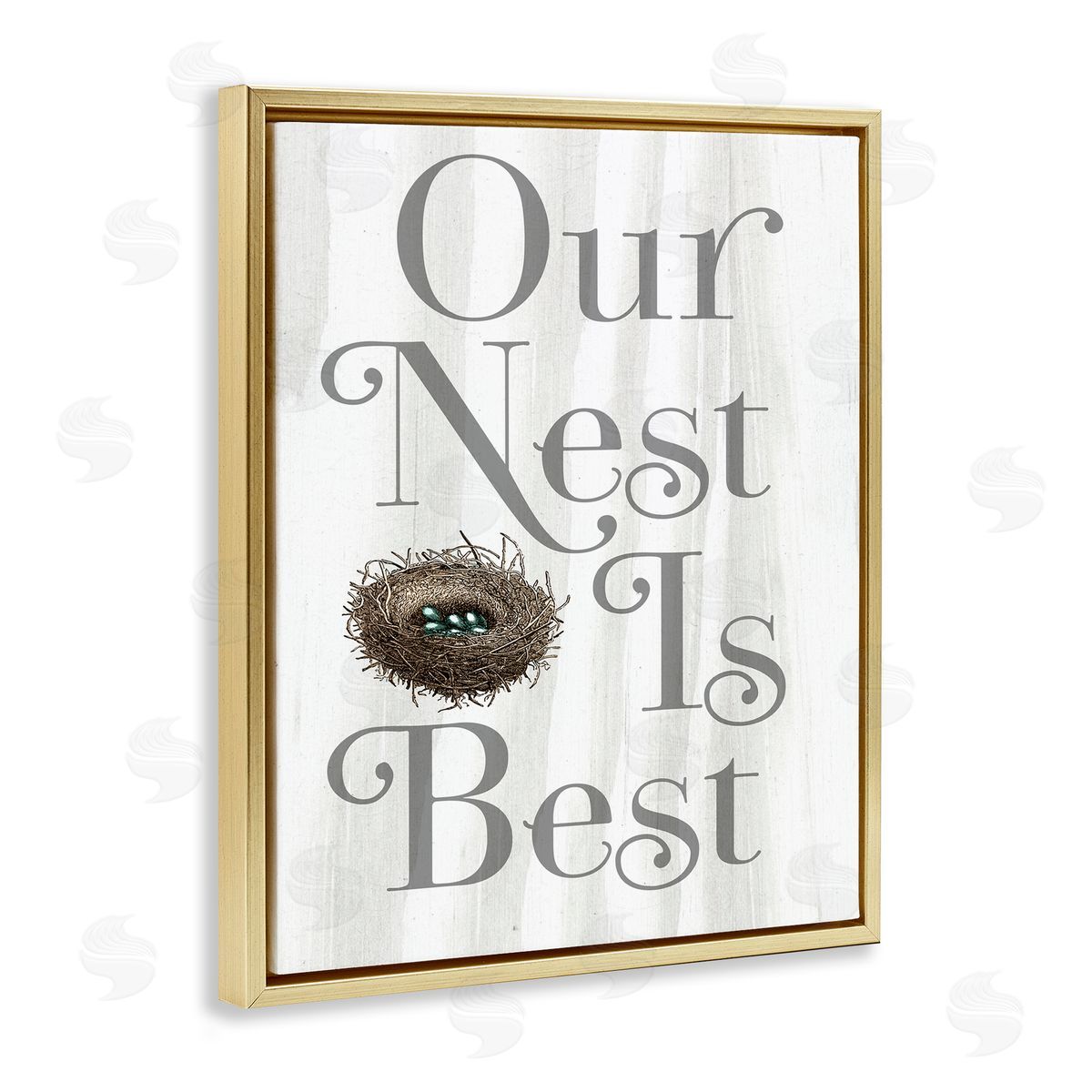 Our Nest is Best Gold Floating Frame Canvas Wall Art, Home Decor by Stupell Studio