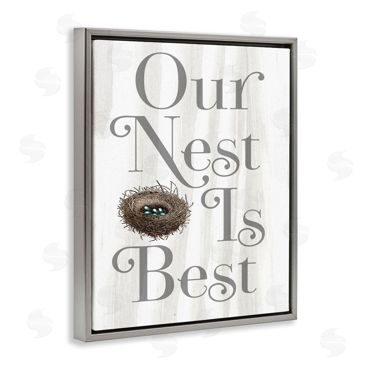 Our Nest is Best Grey Floating Frame Canvas Wall Art, Home Decor by Stupell Studio