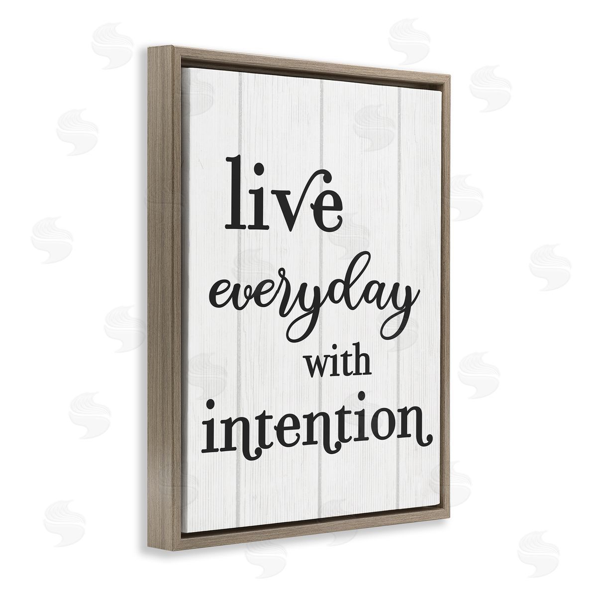 Live Everyday with Intention Brown Floating Frame Canvas Wall Art, Home Decor by Stupell Studio