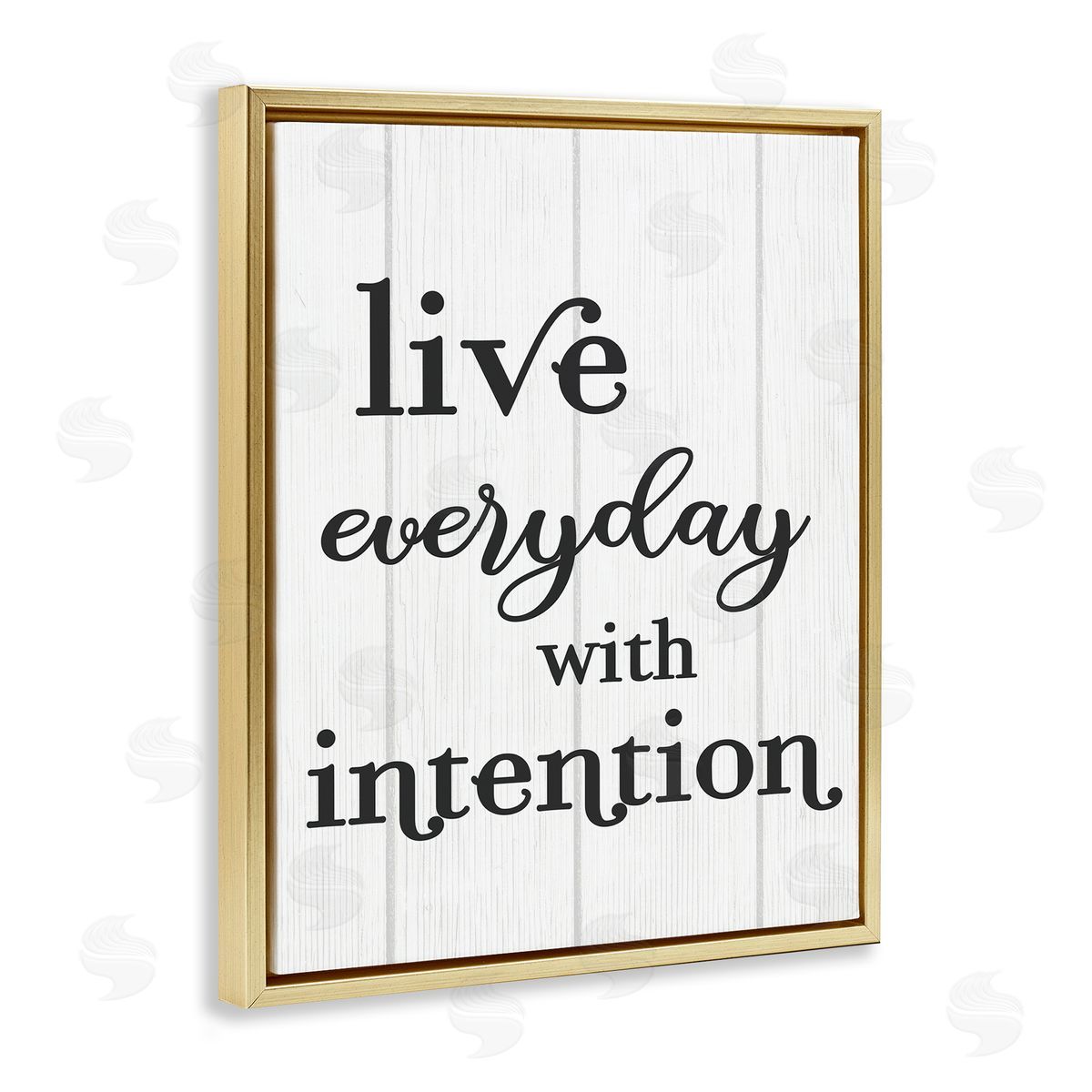 Live Everyday with Intention Gold Floating Frame Canvas Wall Art, Home Decor by Stupell Studio