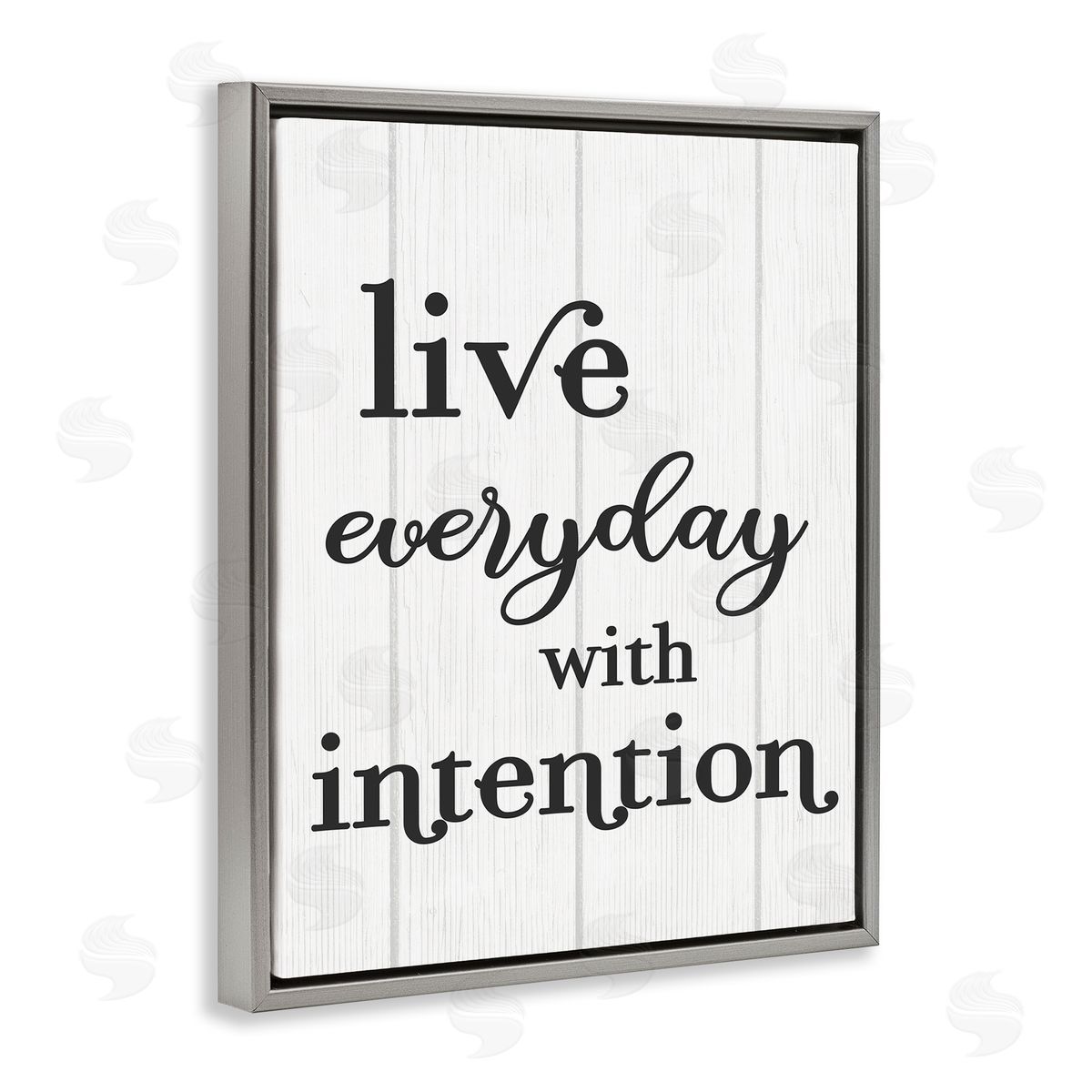 Live Everyday with Intention Grey Floating Frame Canvas Wall Art, Home Decor by Stupell Studio