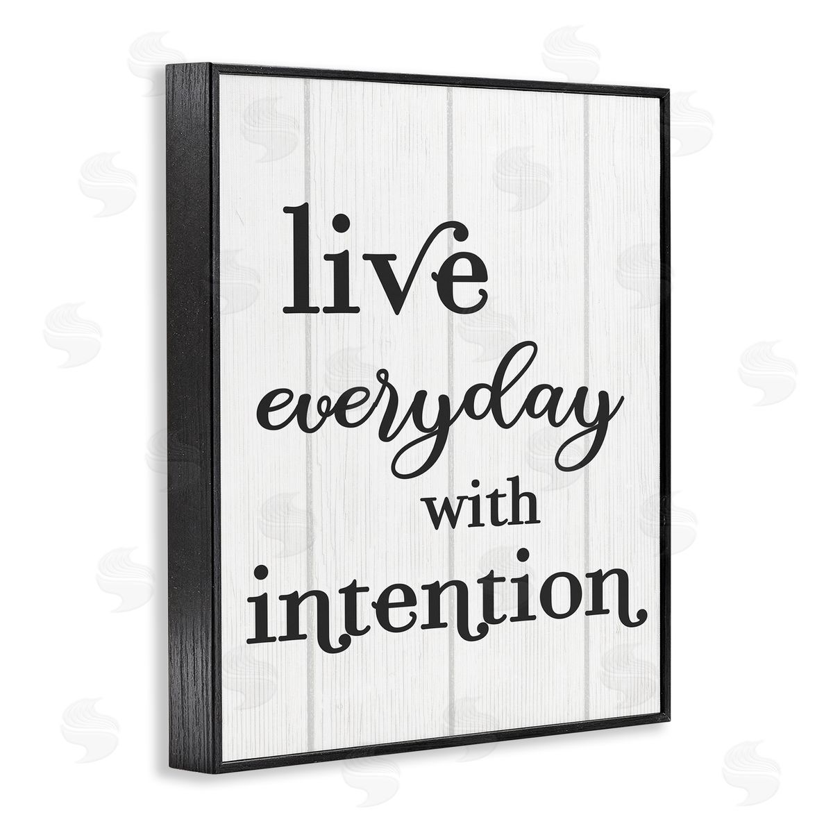 Live Everyday with Intention Black Frame Print Wall Art, Home Decor by Stupell Studio