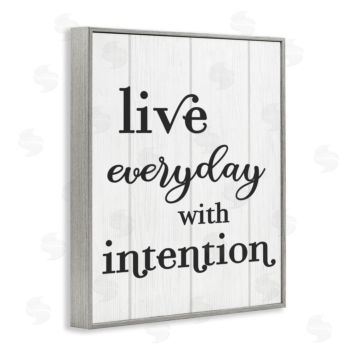Live Everyday with Intention Grey Frame Print Wall Art, Home Decor by Stupell Studio
