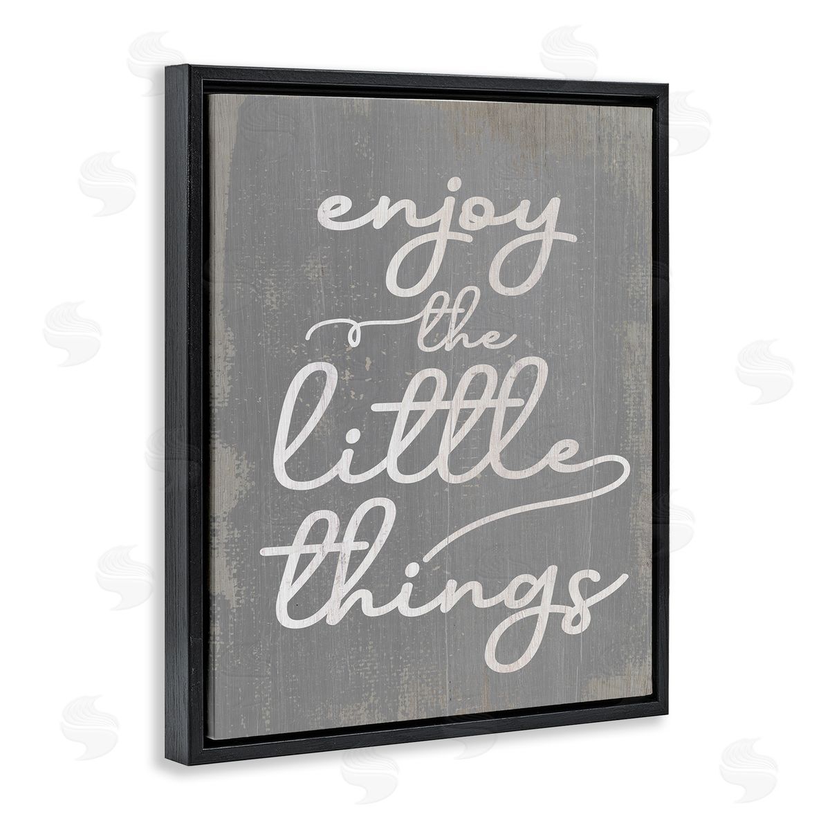 Enjoy The Little Things Black Floating Frame Canvas Wall Art, Home Decor by Stupell Studio