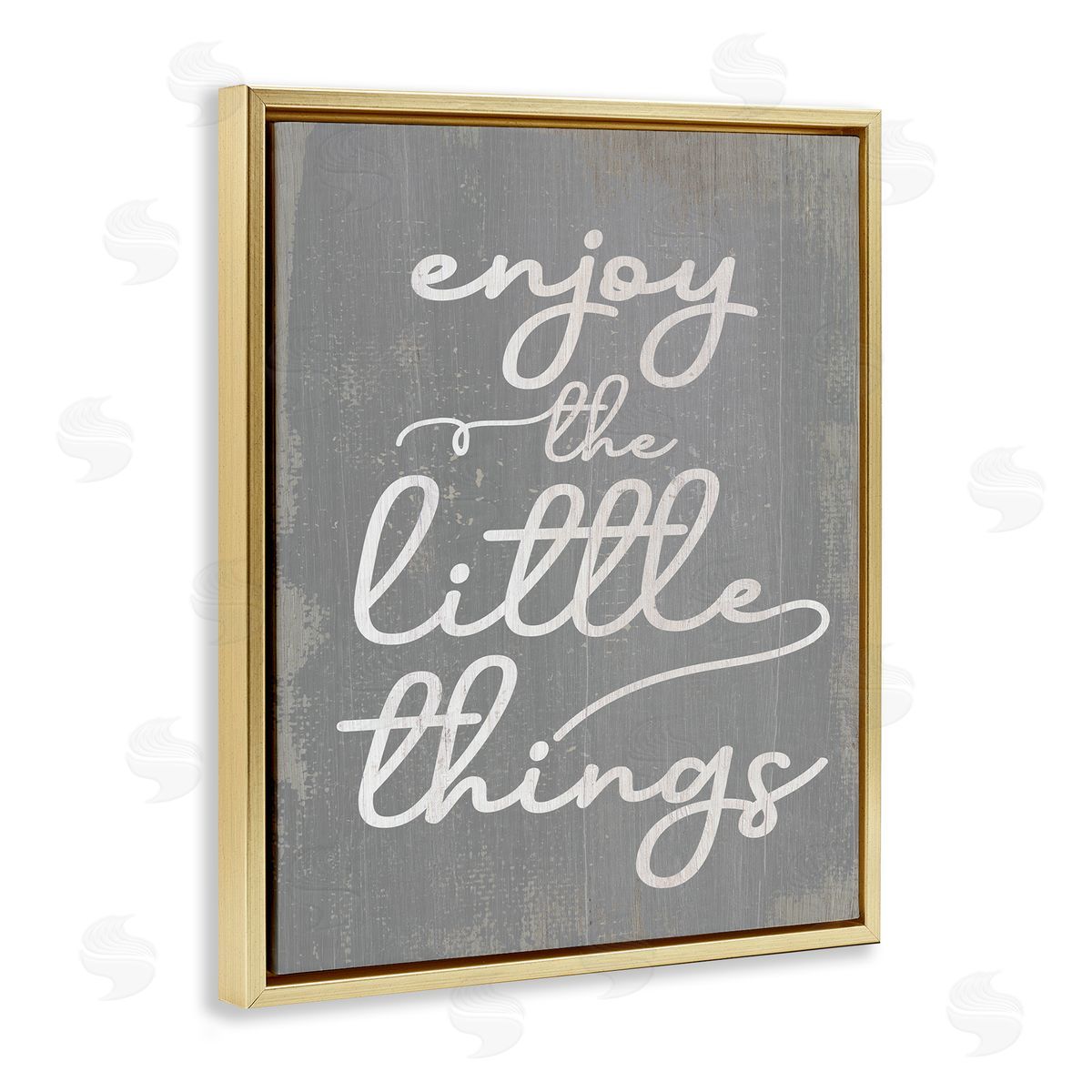 Enjoy The Little Things Gold Floating Frame Canvas Wall Art, Home Decor by Stupell Studio