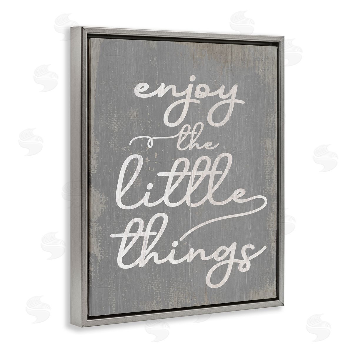 Enjoy The Little Things Grey Floating Frame Canvas Wall Art, Home Decor by Stupell Studio