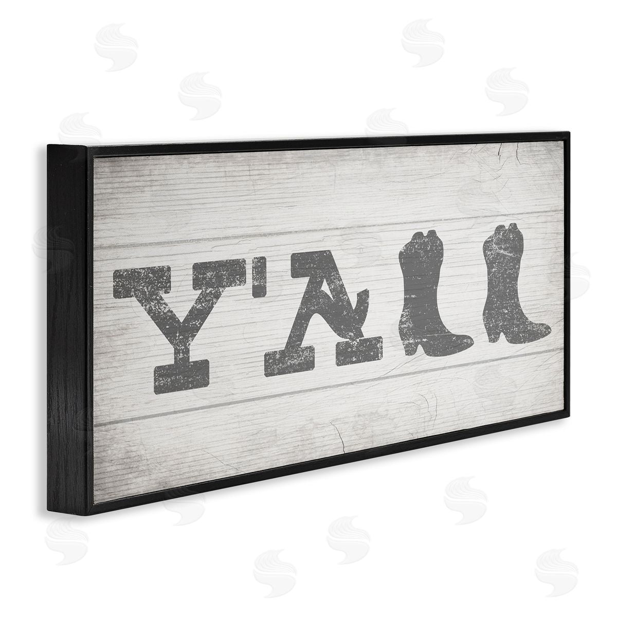 Y'all Welcome Cowboy Boots Black Frame Print Wall Art, Home Decor by Stupell Studio