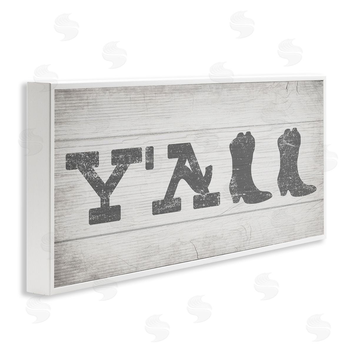 Y'all Welcome Cowboy Boots White Frame Print Wall Art, Home Decor by Stupell Studio