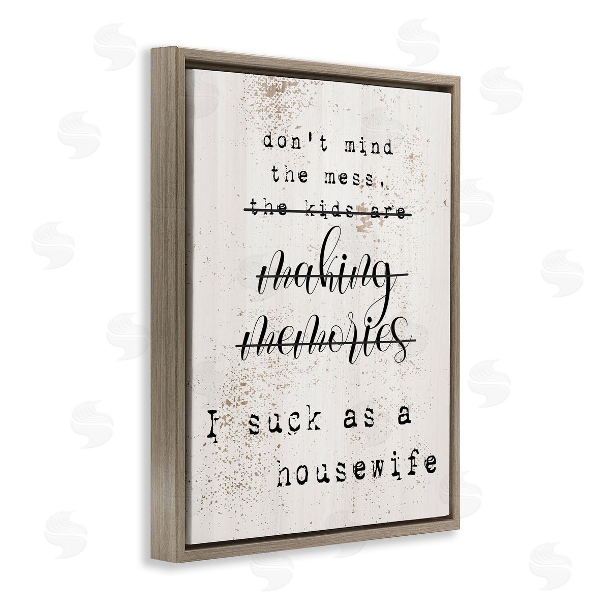 Don't Mind the Mess Brown Floating Frame Canvas Wall Art, Home Decor by Stupell Studio