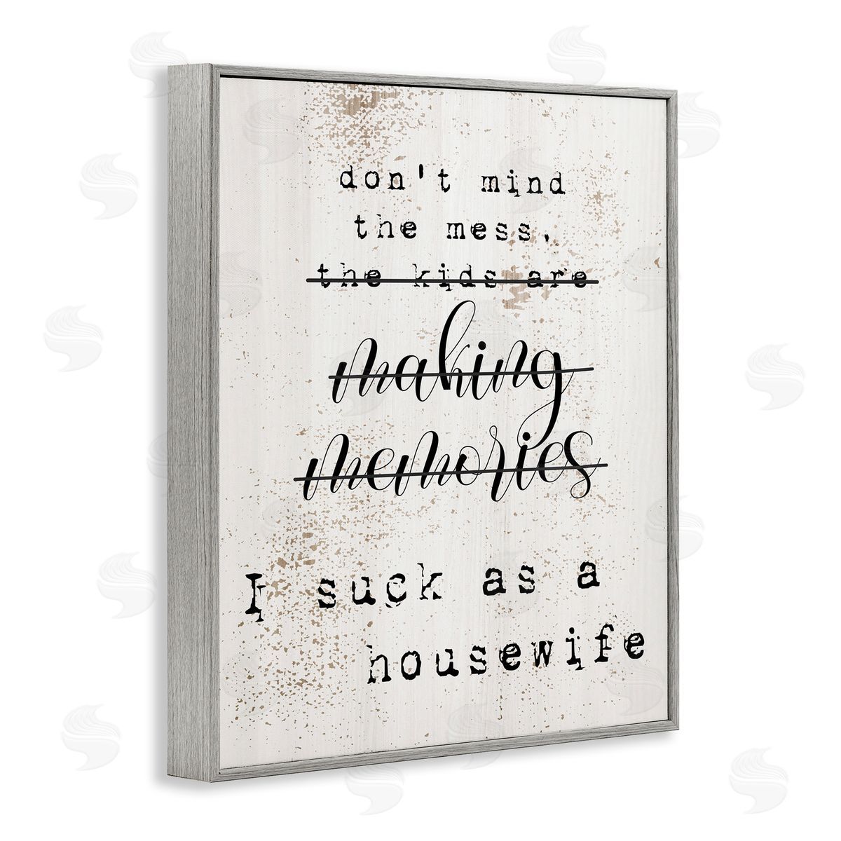 Don't Mind the Mess Grey Frame Print Wall Art, Home Decor by Stupell Studio