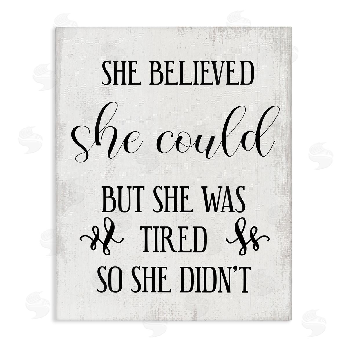 She Could But Was Tired Canvas Wall Art, Home Decor by Stupell Studio