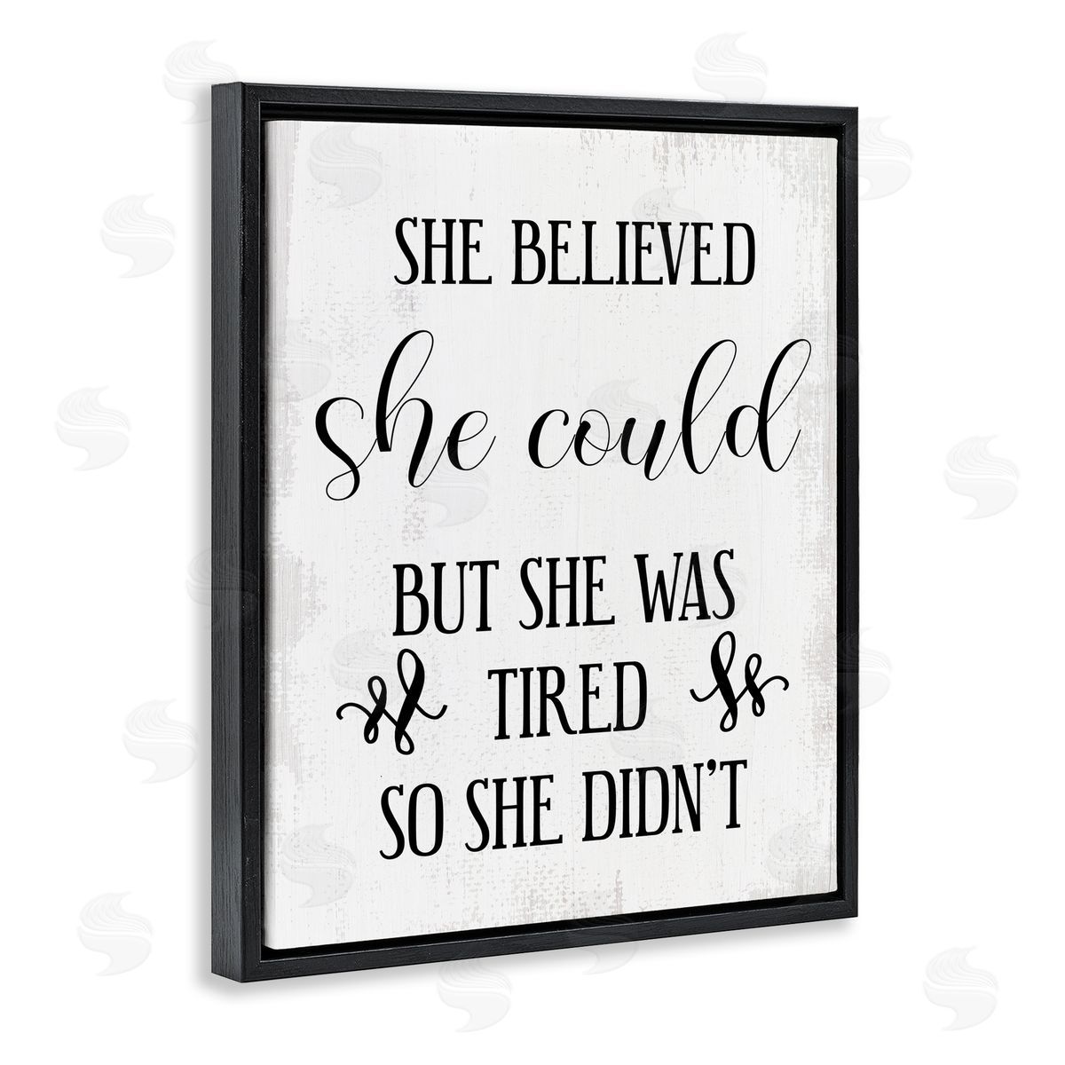She Could But Was Tired Black Floating Frame Canvas Wall Art, Home Decor by Stupell Studio