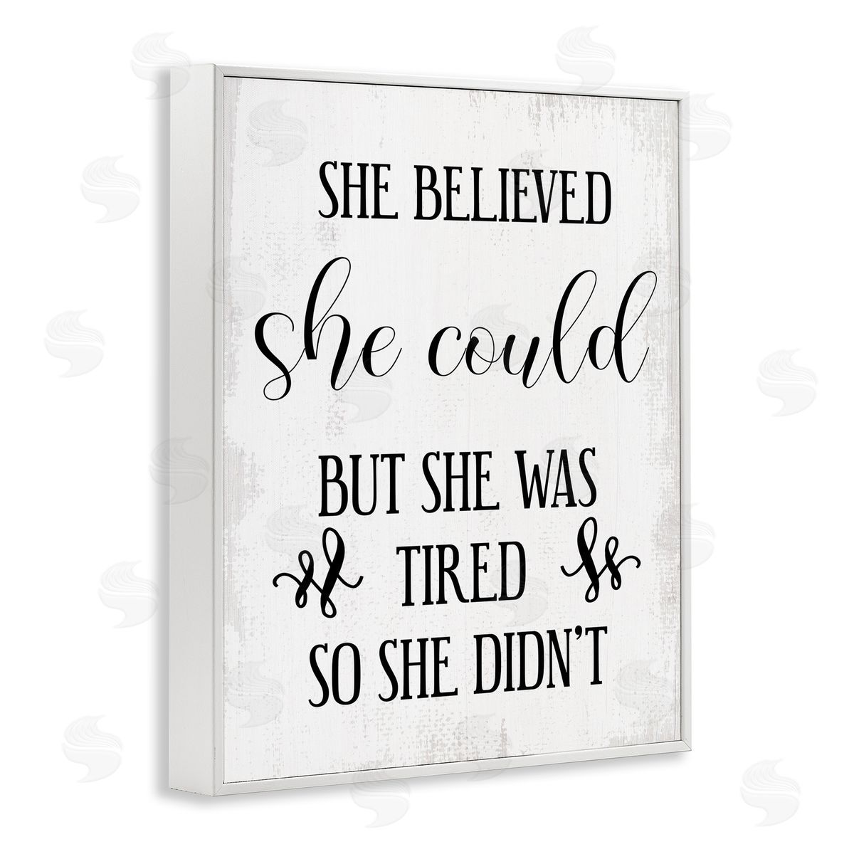She Could But Was Tired White Frame Print Wall Art, Home Decor by Stupell Studio