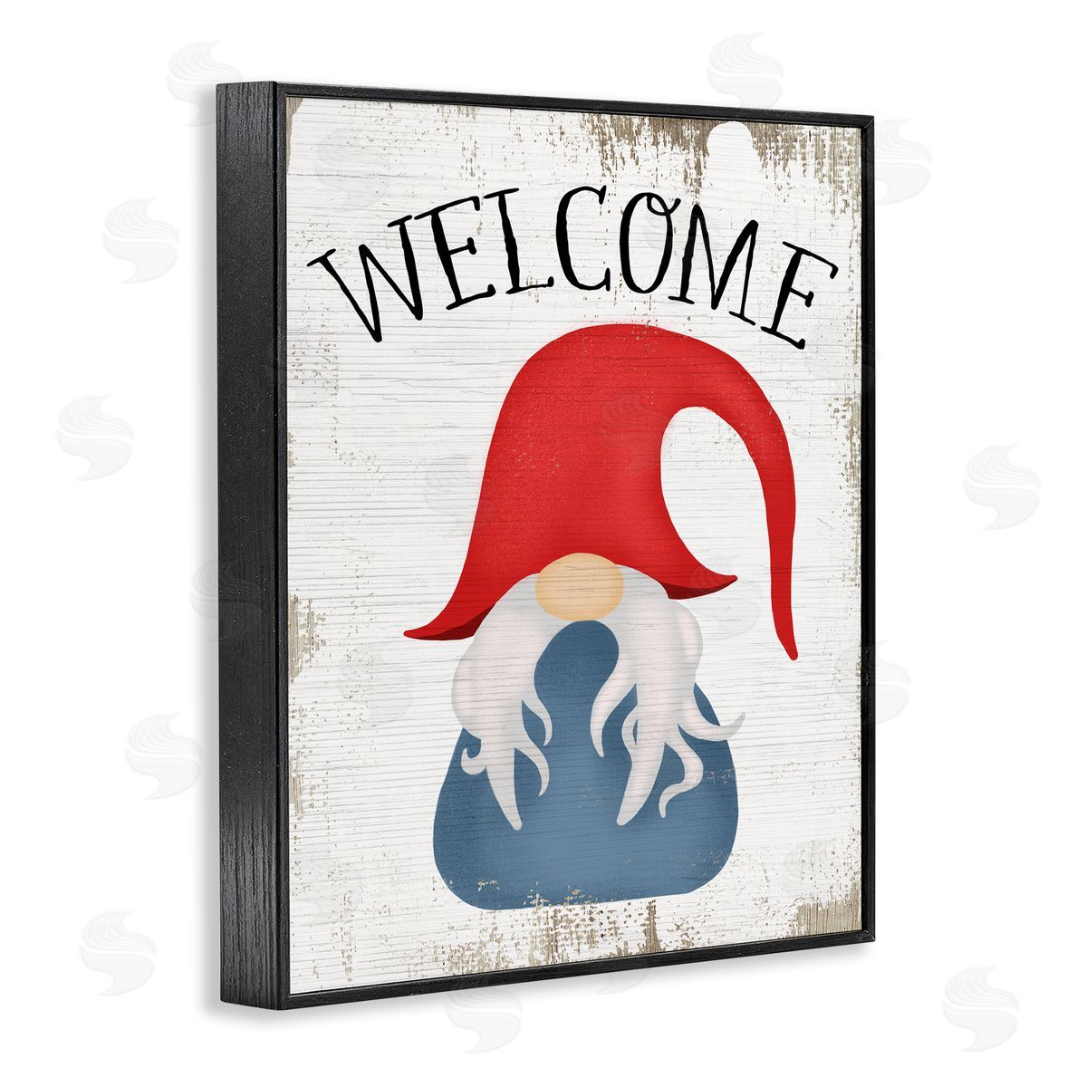 Welcome Gnome Greeting Black Frame Print Wall Art, Home Decor by Stupell Studio