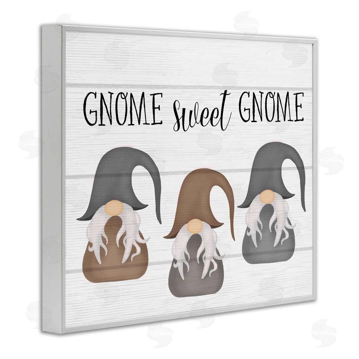 Gnome Sweet Gnome Trio White Frame Print Wall Art, Home Decor by Stupell Studio